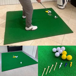 New In Box 5x4 Feet Golf Training Artificial Turf Mat Driving Range With Rubber Balls Practice Indoor Or Outdoor Golfing 