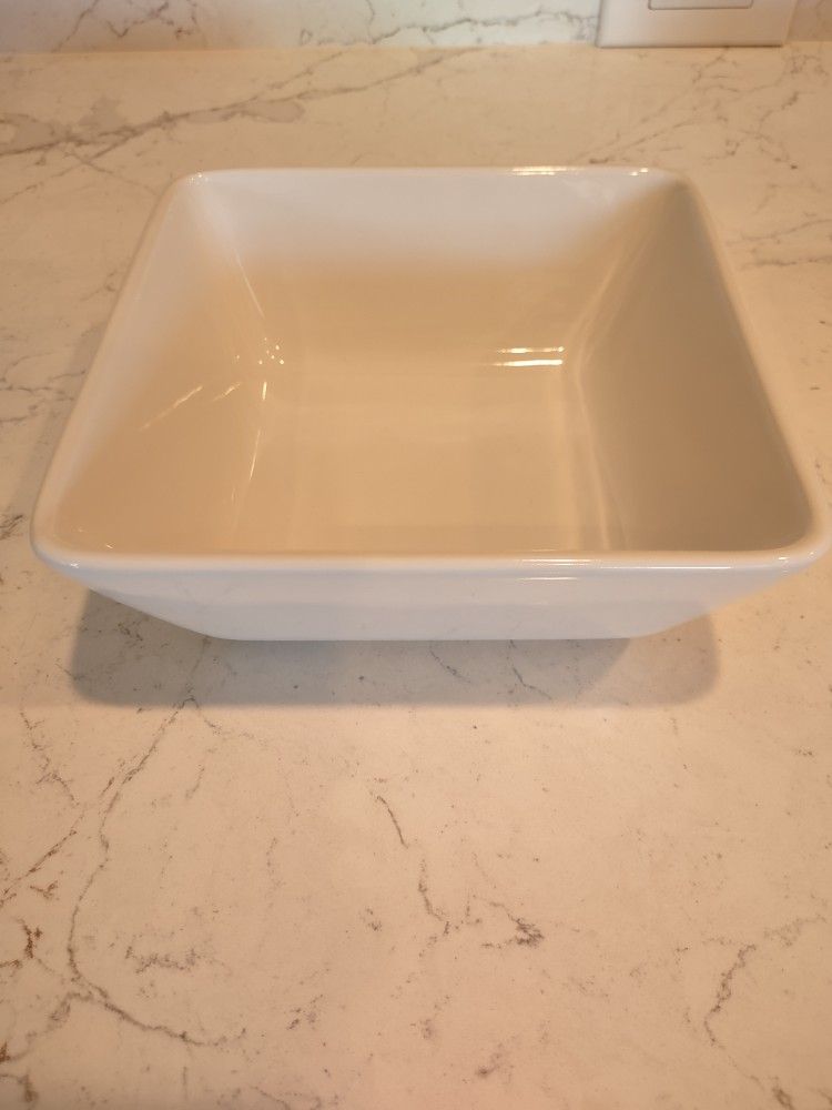 Pampered Chef Simple Additions White 7.5" Square Bowl