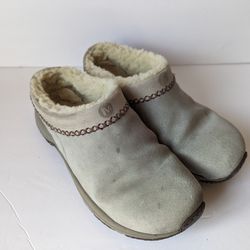 Women's 9 Sheepskin Lined Merrell Clogs Slip-on Shoes Leather Suede Insulated Fur Sheep Wool, REI Columbia Keen Ugg Emu Uggs Bear Paw Camping