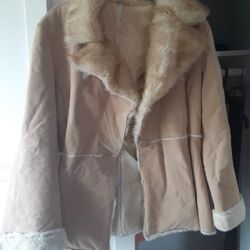 NY&Co LEATHER JACKET FAUX FUR Jimi HENDRIX  PENNY LANE