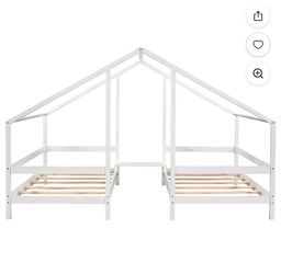 Double twin house shape bed