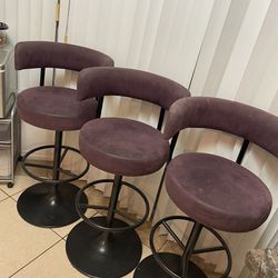 3 Bar Stools And Small Chair