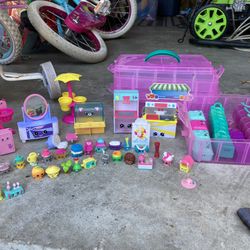 Large Shopkins Lot! Display, Baskets, & Play set