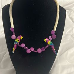 Coral/ wooden beads necklace