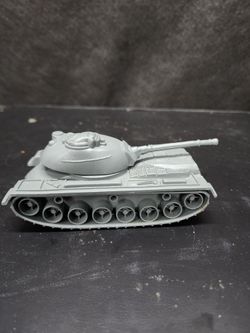 Vintage 1960s Tim Mee Plastic M48 Patton Army Tank - Gray Variant #729 6.5"
