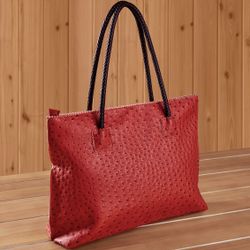 22 Tote Women's 100% Vegan Leather Ostrich Tote Bag. Contains no animal products