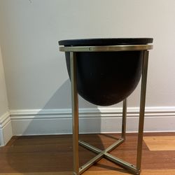 Plant stand $100 and Gold Trash Can  $15