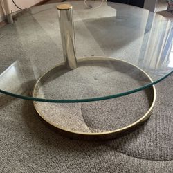 John Mascheroni Cantilevered Coffee Table Coated in Brass 