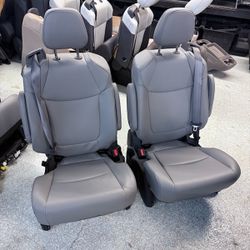 BRAND NEW GRAY LEATHER BUCKET SEATS WITH SEATBELTS 