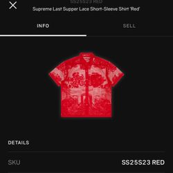 Supreme Last Supper Lace Short Sleeve Shirt “Red”
