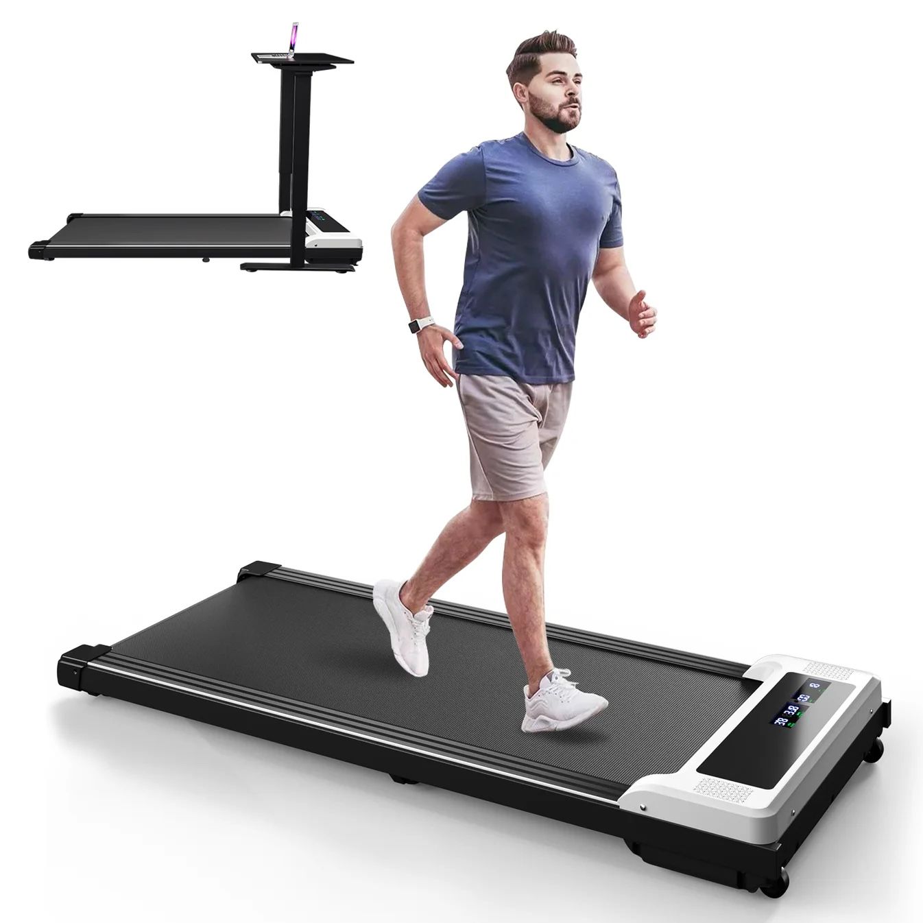 Under Desk Treadmill Slim Work Office Treadmill-white