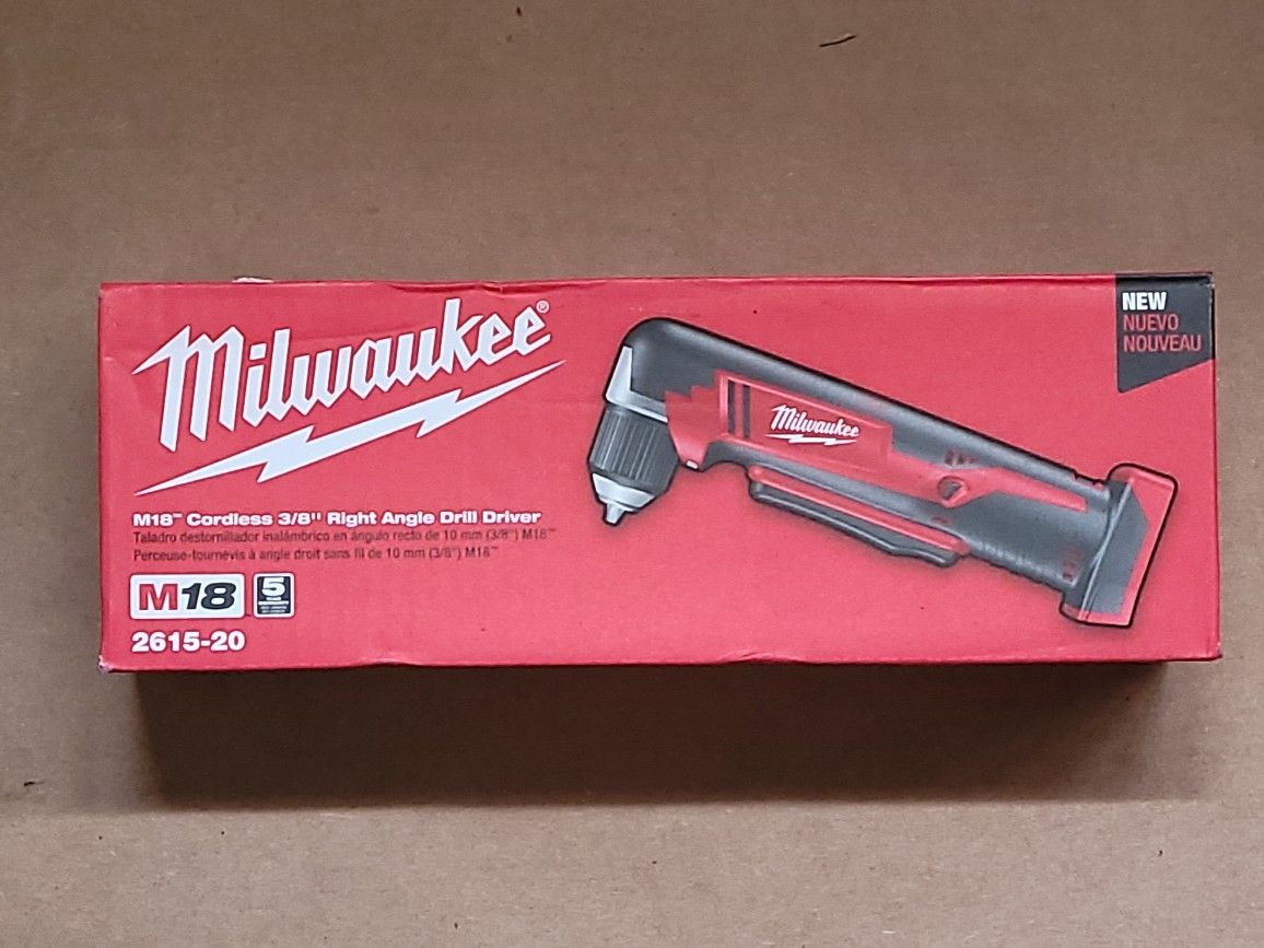 Milwaukee M18 18V Lithium-Ion Cordless 3/8 in. Right-Angle Drill