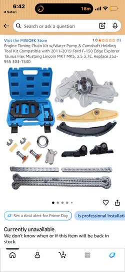 Engine Timing Chain Kit w/Water Pump & Camshaft Holding Tool Kit