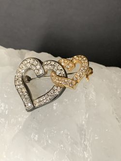 Two tone sparkly rhinestone brooch