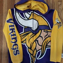 Vikings NFL Youth 10-12 Hood Full Zip Sweatshirt