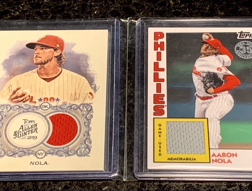 Phillies  Aaron Nola Jersey Patch / Relic / Memorabilia Baseball Cards