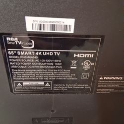 65" RCA Smart Flat Screen Tv