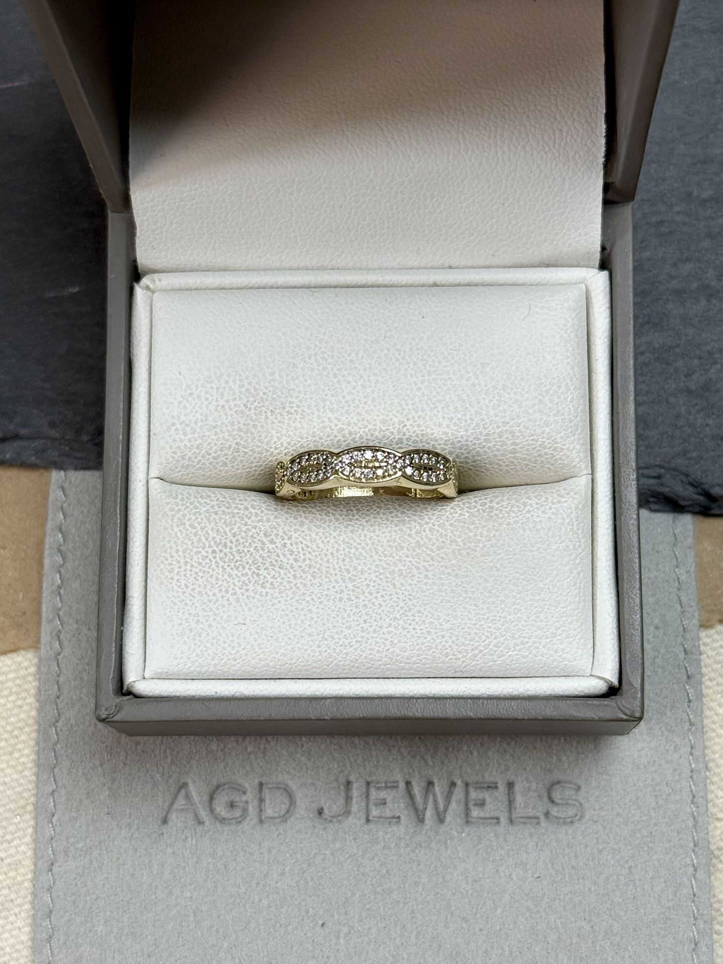 14K Yellow Gold Cz Band Ring