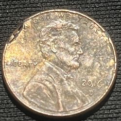 2016 D Penny Coin With Dbl. And Lamination 