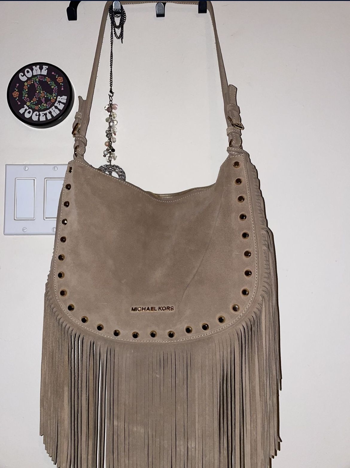Authentic Michael Kors Beige Fringe Bag