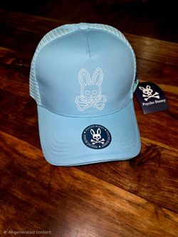Psycho Bunny "Ryder" Trucker Snapback- Blue Ice. BRAND NEW WITH TAGS!