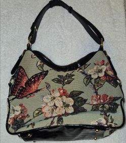 Butterfly and Blooms Beaded Hobo Purse -Mello World
