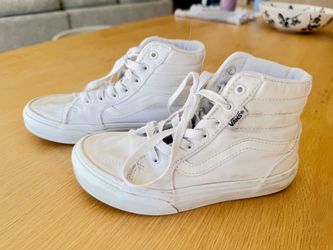 Vans High-Top White Canvas Sneakers - size 1