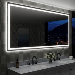 Led Lighted Bathroom Mirror 84x40 Anti Fog, 
