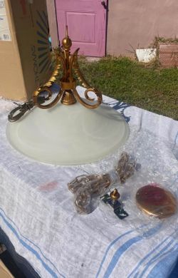 Brand New Gold Leaf Chandelier