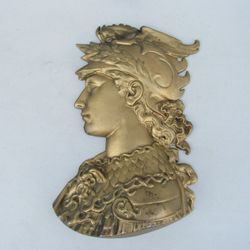 Greek Goddess Athena By Royal Gothic Cast Aluminum Metal Wall Plaque
