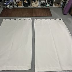 White Blackout Lined Curtains (used) 37 W x 63 L