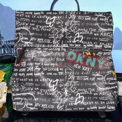 DKNY GRAFFITI BACKPACK WITH FLAP TOP