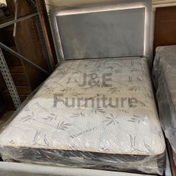 Led Light Queen Size Bed Frame With Mattress Included 