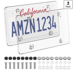Clear License Plate Covers 2-Pack with Hardware