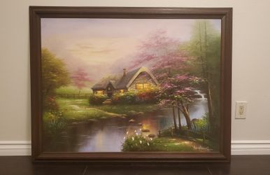 Thomas Kinkade - Stepping Stone Cottage (large painting)