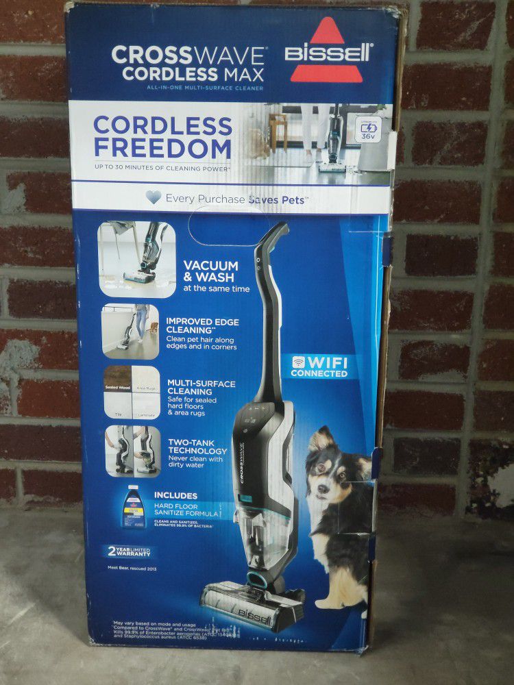 New Bissell Crosswave Cordless MAX Floor And Carpet Cleaner With Wet-