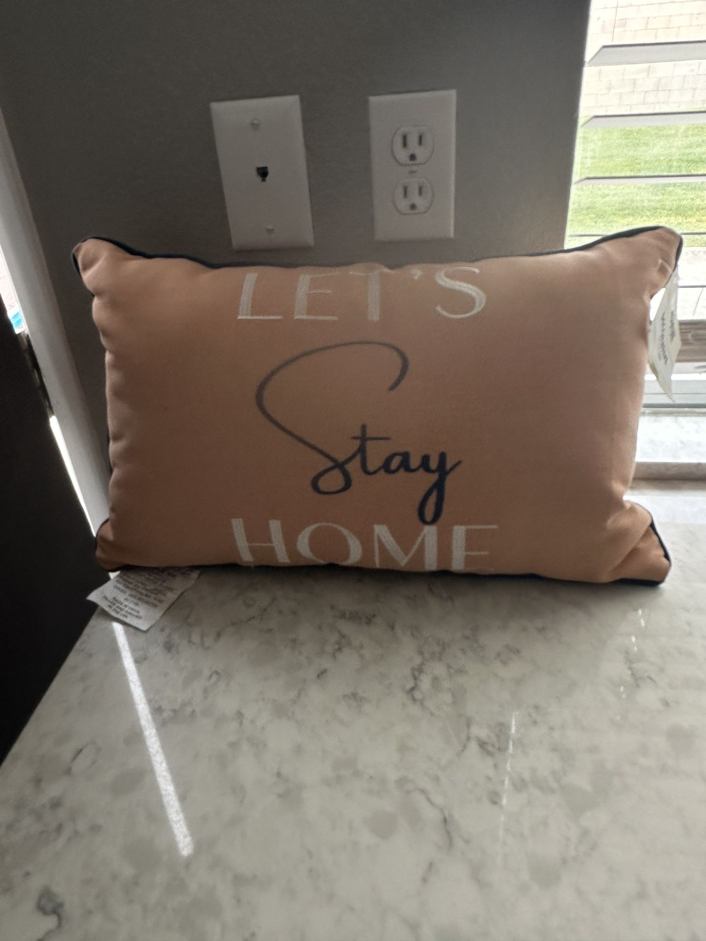 New Broyhill Outdoor Throw Pillow (Lets Stay Home)