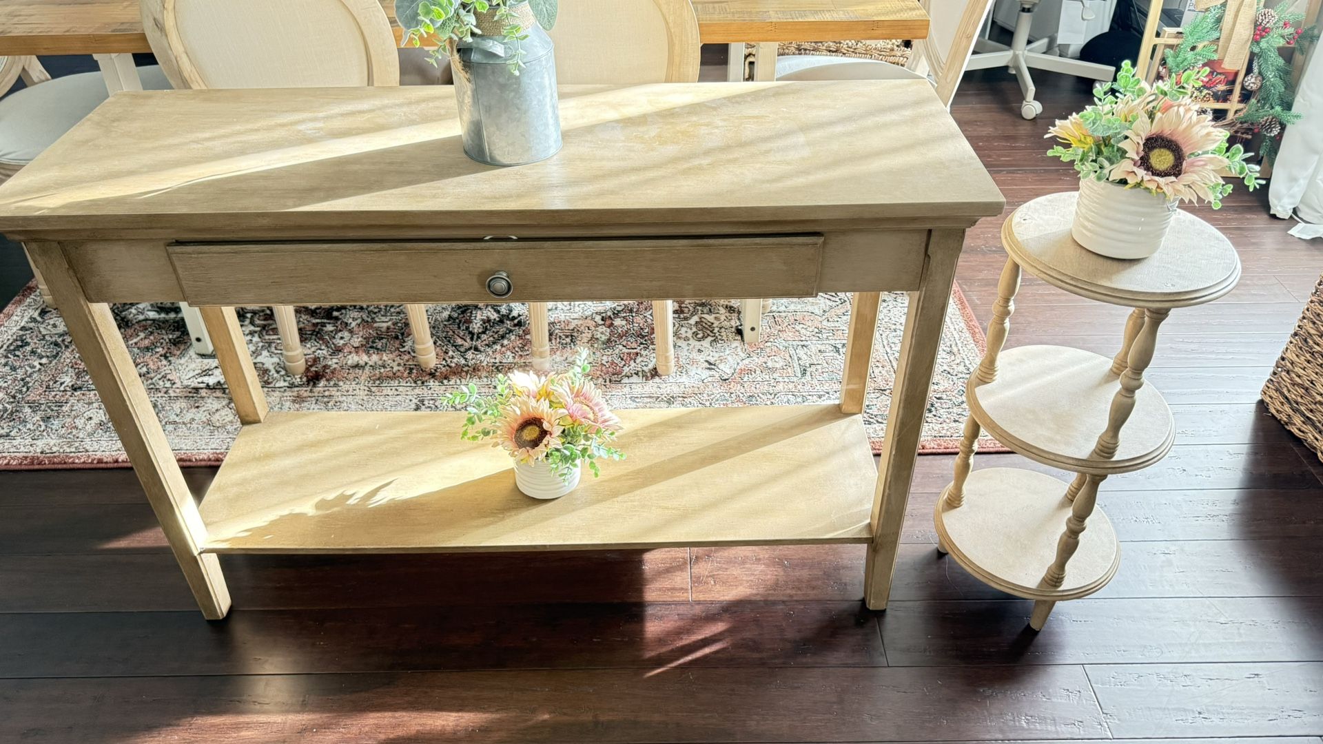 Farmhouse Entry table , Console Table, Round Side Table