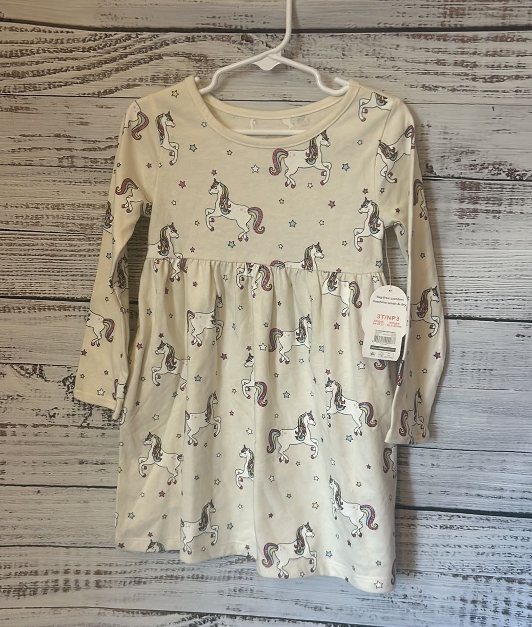 Nwt unicorn long sleeve dress size 3t