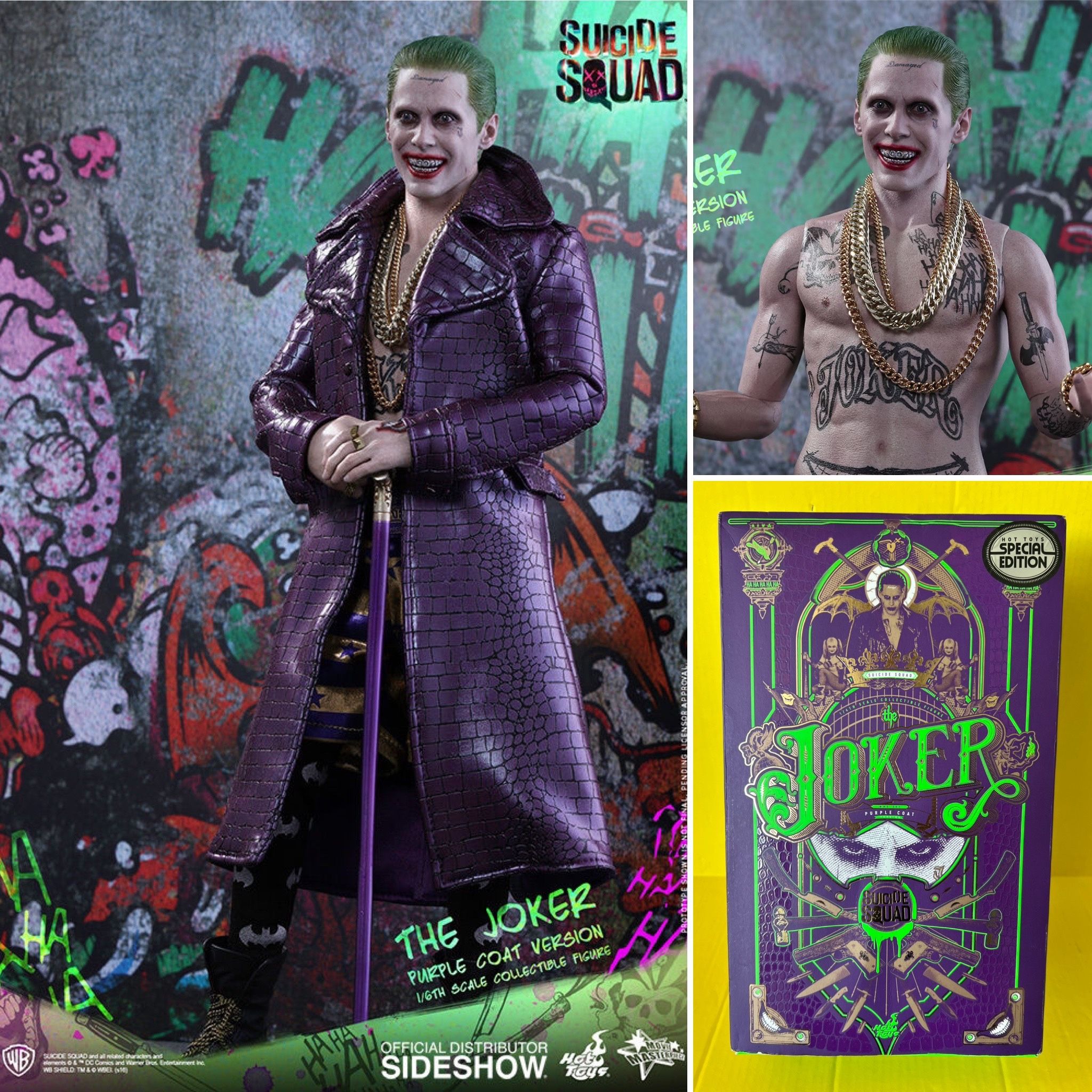 1/6 Hot Toys Joker Suicide Squad MMS382 Purple Coat Special Version Figure 