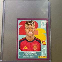 2026 FIFA World Cup Panini Sticker Nico Williams Spain ESP17 (RARE, Purple Parallel)