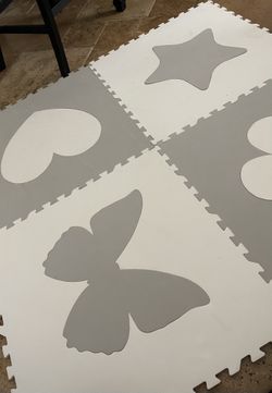 Grey and White Baby Play Mat Foam
