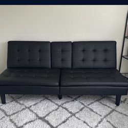 Black Futon Couch With Cup Holder