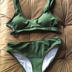Beachsissi Mid Waist Green Bikini
