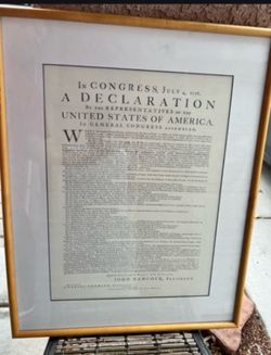 Declaration of Independence July 4th 1776 professional framed