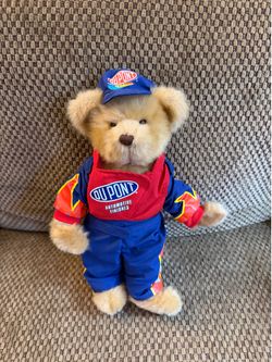 Vintage DuPont Motorsports NASCAR Racing Teddy Bear Plush (Clean)