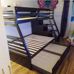 Twin/Full Bunk Bed with Drawers 💚 Mattress Sold Separately ✅No Needed Credit Check 💛 $39 Down Payment with Financing