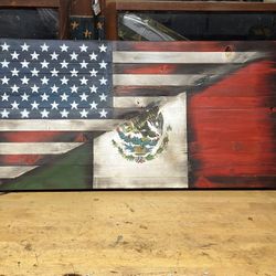 American and Mexico flag