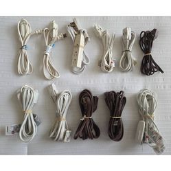 Light Duty Indoor Extension Cord Assorted Length, Set of 11 Cords