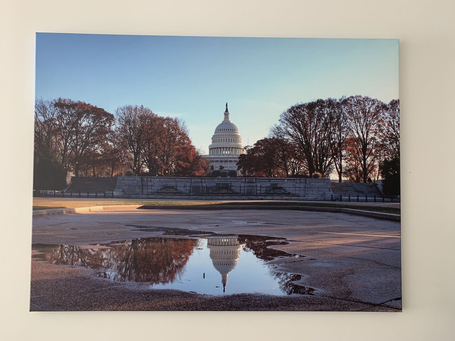 US Capitol Puddle Reflection